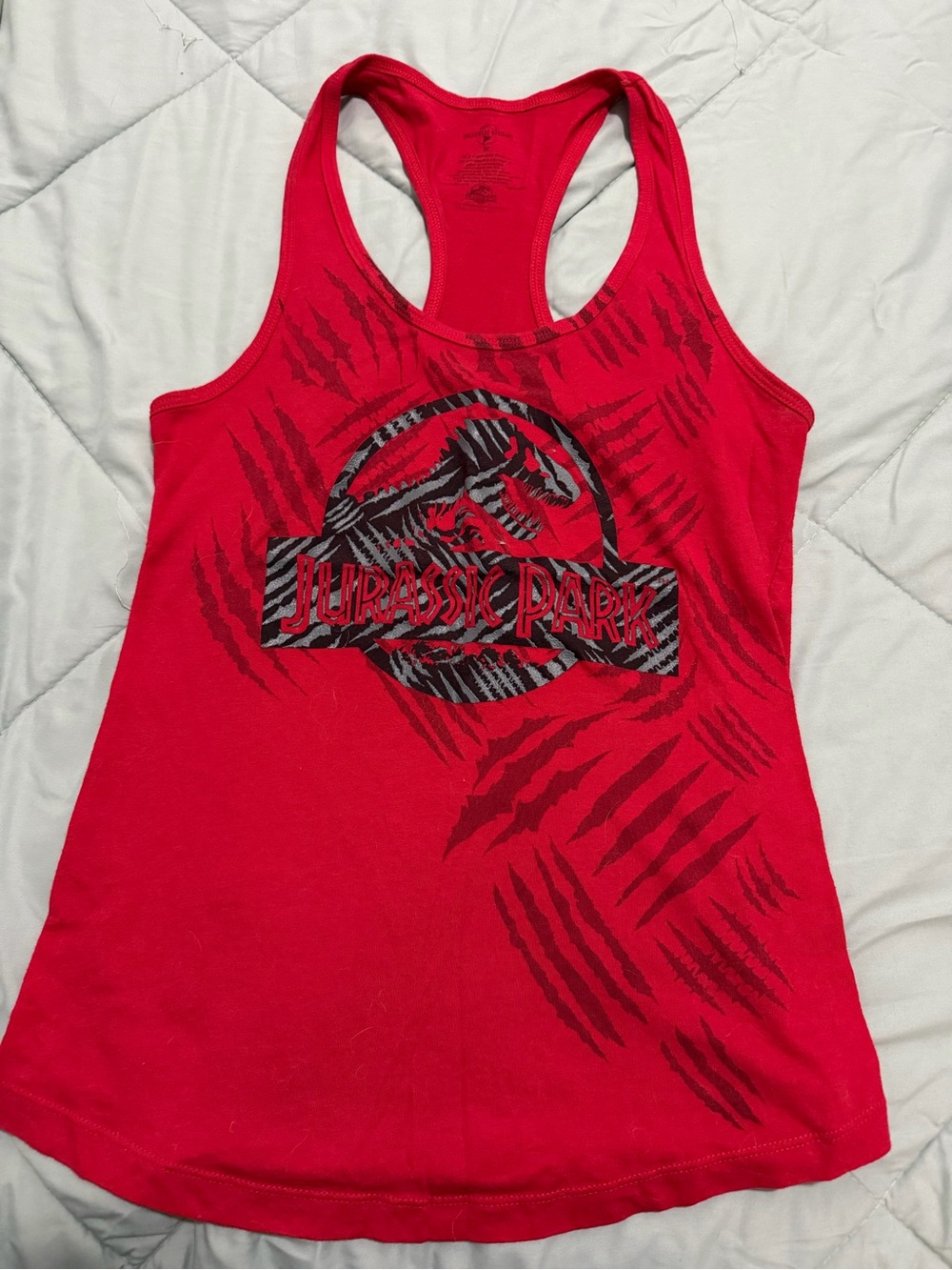 Universal Red Jurassic Park Racerback Tank Top - Picture 1 of 2